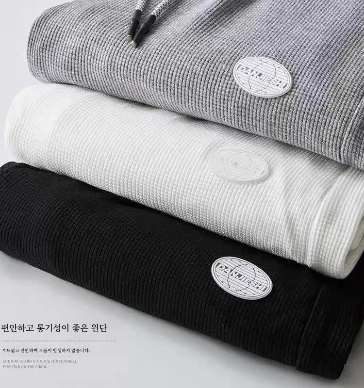 트렌디한 남성용 양털 안감 커프스 스웨트팬츠 다용도 캐주얼 봄 가을 겨울 루즈핏 젊은 스타일 기본 색상