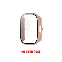 Durable Full Cover Screen Protector Case with Anti-Scratch Tempered Glass for ForRedmiWatch5Lite (Pink PC)