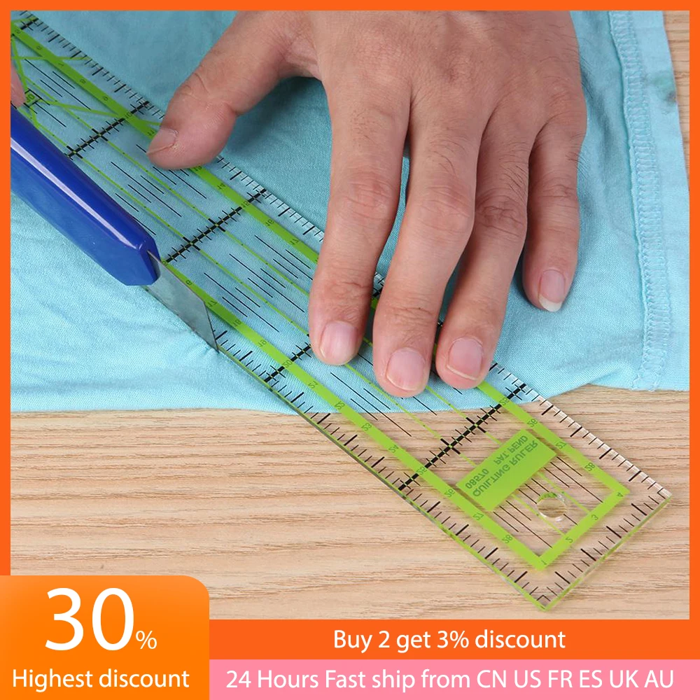 1Pcs-5x30cm-Double-color-Ruler-Patchwork-Feet-Tailor-Yardstick-Cutting ...