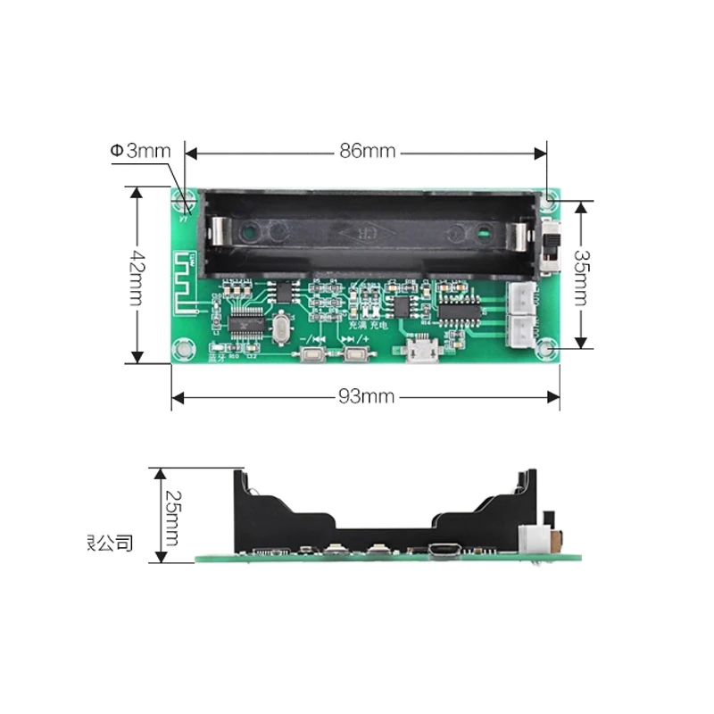 PAM8403 Audio Amplifier Board 2*3W 2.0 Channel Stereo Class D Bluetooth 5.0 18650 Battery Holder Speaker operational amplifier audio amplifier board audio speaker pre amplifier