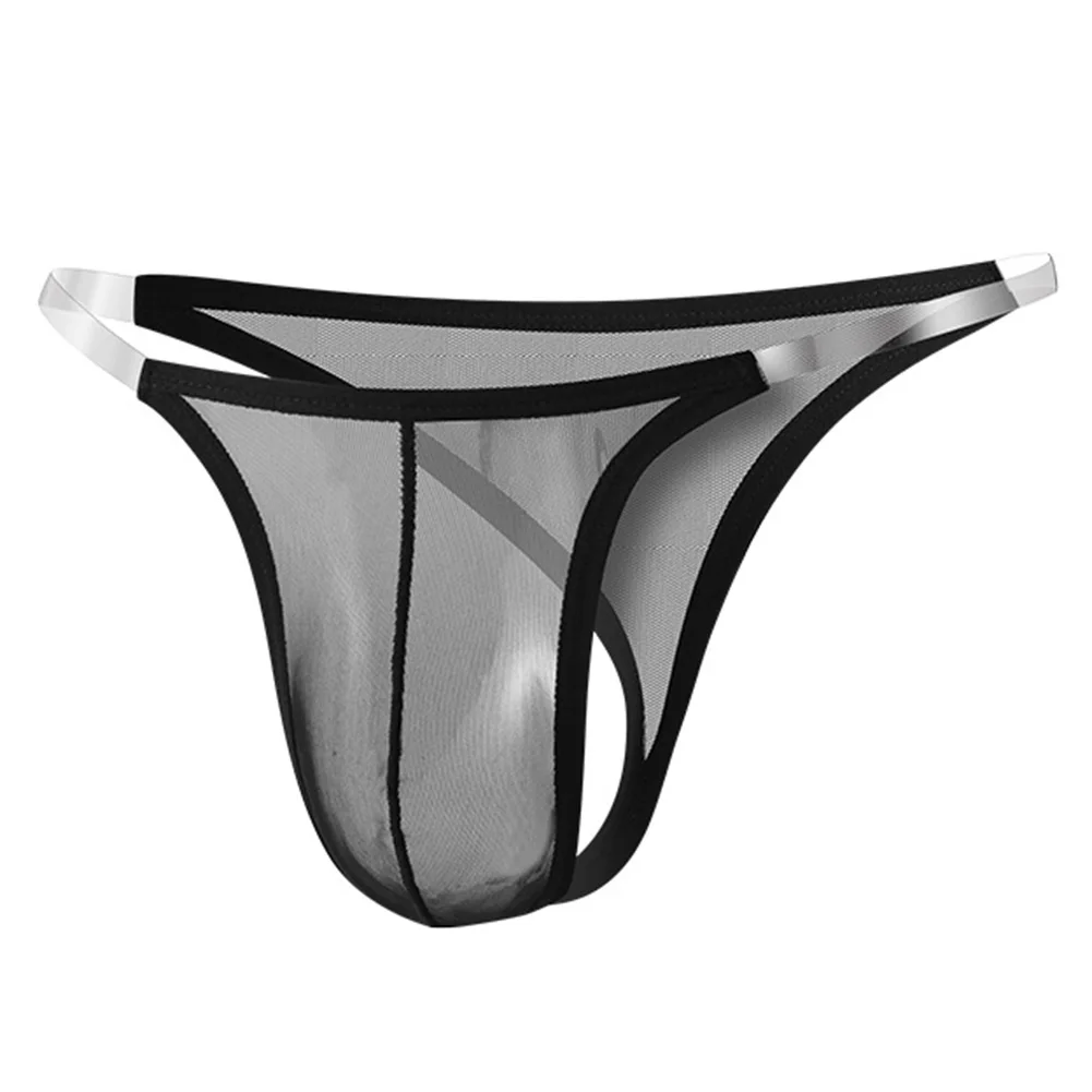 

Sexy Underwear For Men Thongs Mesh Thin Pouch Low Waist Transparent Bulge Pouch Briefs Lingerie Pump Man Panties Thong