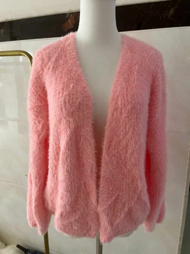 V-neck Furry Cardigan