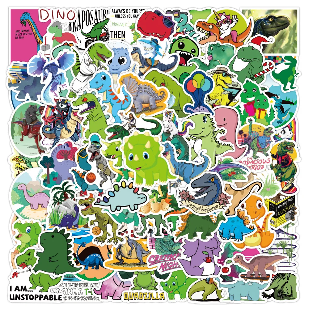 

10/30/50PCS New DIY Cute Dinosaur Stickers Cartoon Creative Anime iPad Computer Table Car Chair Decoration Waterproof Wholesale