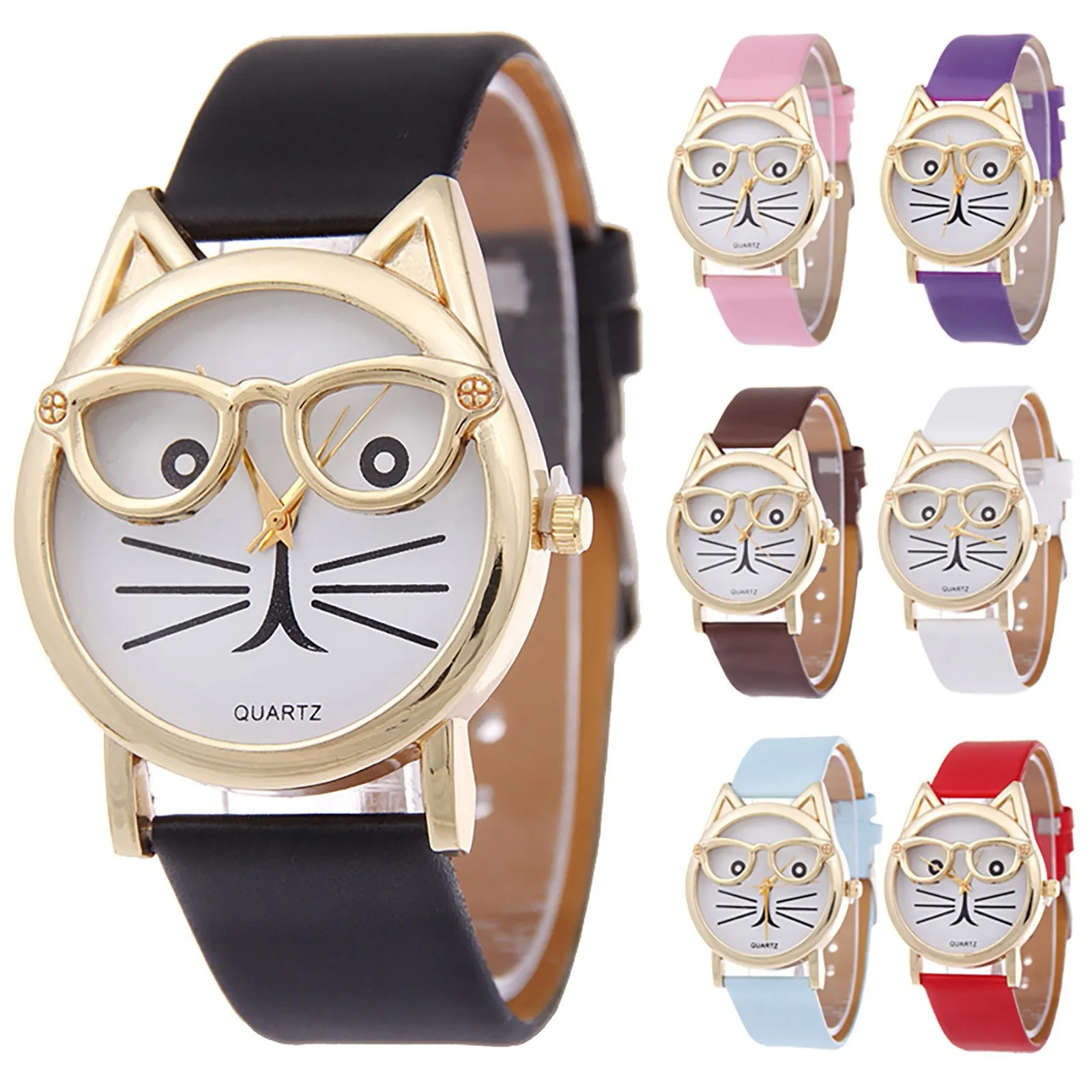 

Women Quartz Watches Dial Watch Business Cat Dial Belt Quartz Watch Women Watch Business Casual Quartz Clock Drop Shipping
