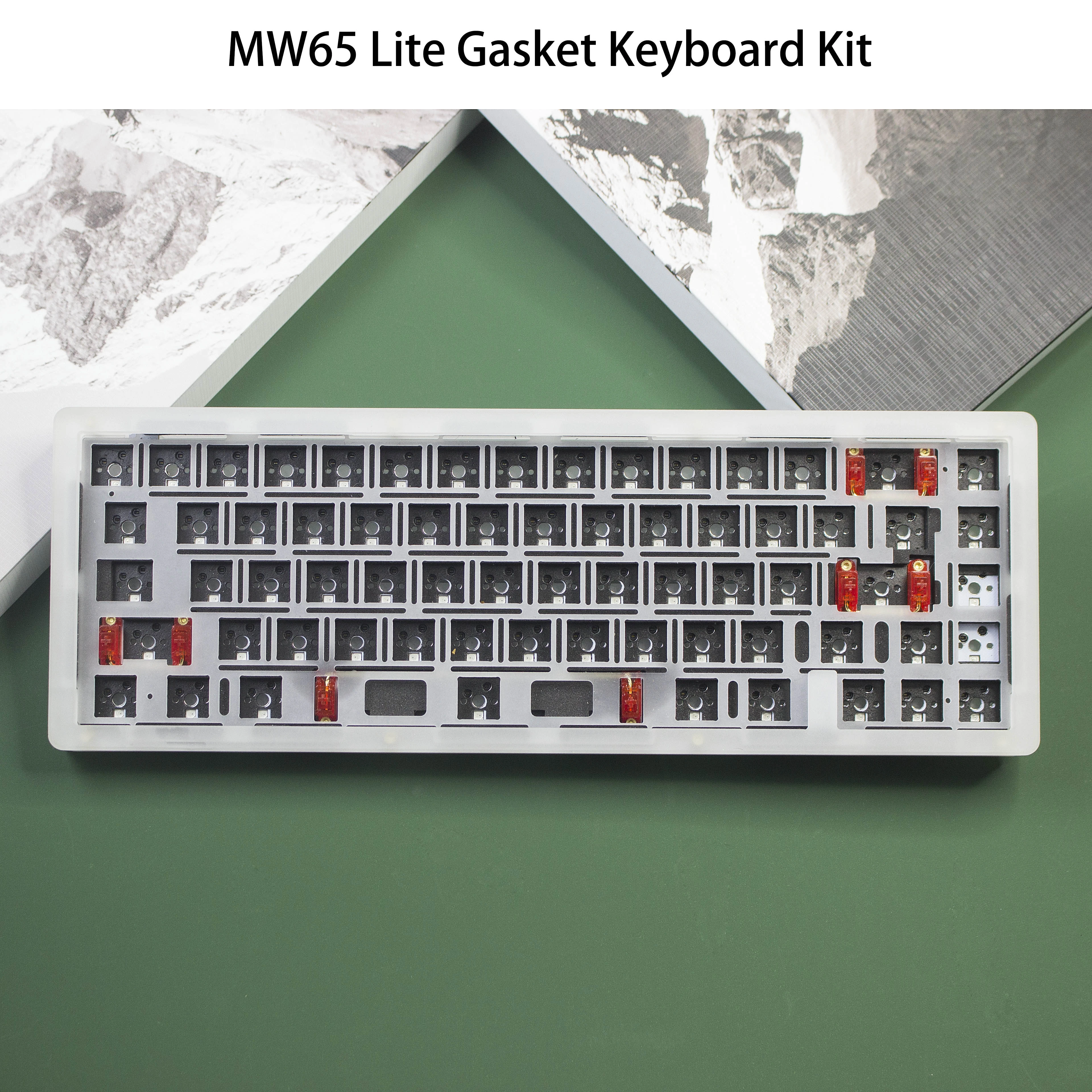 MW65 Lite Keyboard Kit Gasket Mount RGB Backlit Hot Swappable Single Mode Wired QMK Firmware Support Via Change Keys Muffler Pad custom pc keyboard