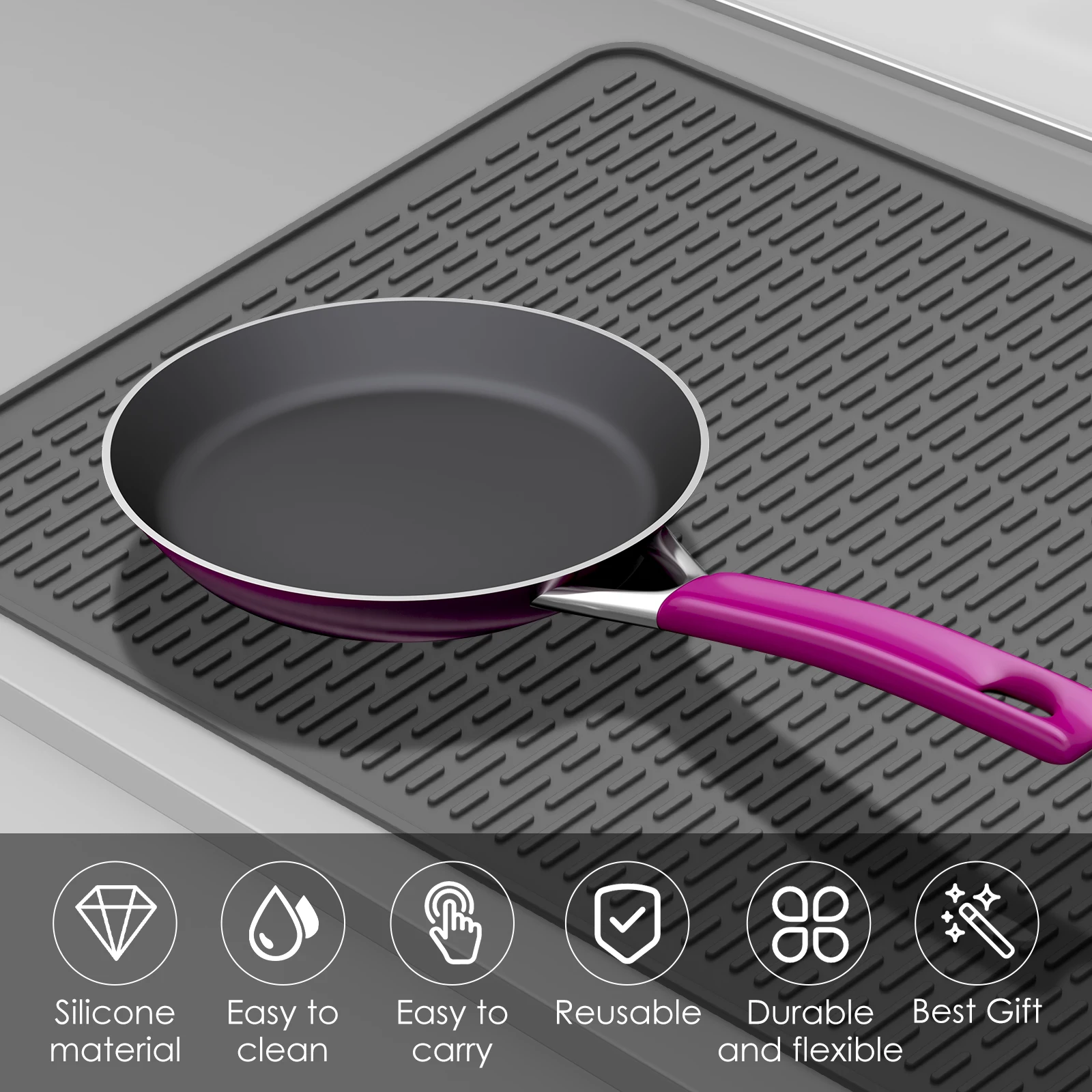 Silicone Stove Top Covers Heat Resistant Glass Cooktop Protector Reusable Stove Top Pad For Electric Countertop Table gas stove protection pad cookware protection pad