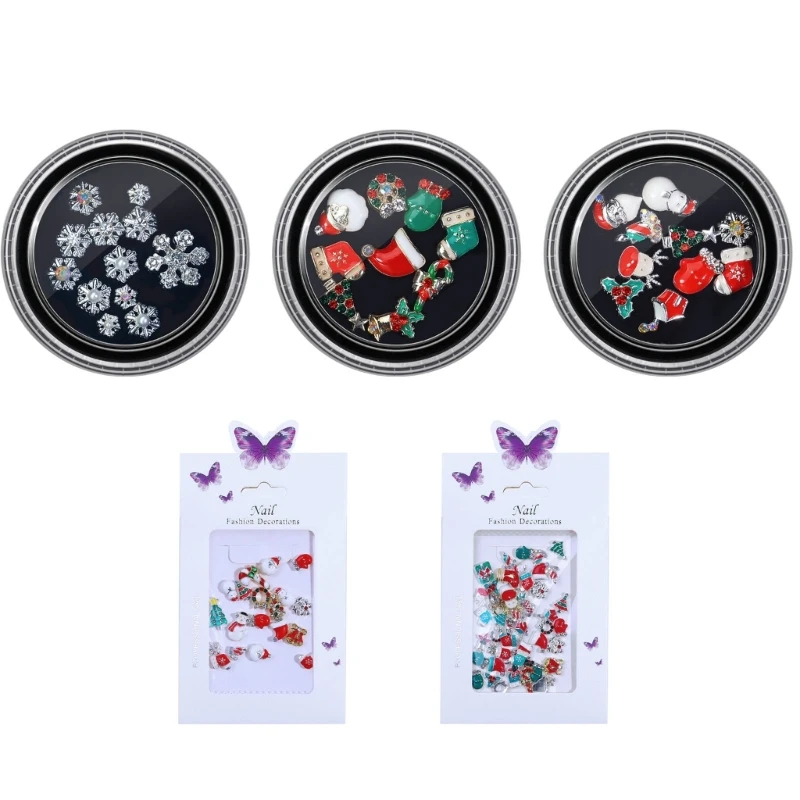 

Christmas Rhinestones,3D Metal Studs Art Decorations