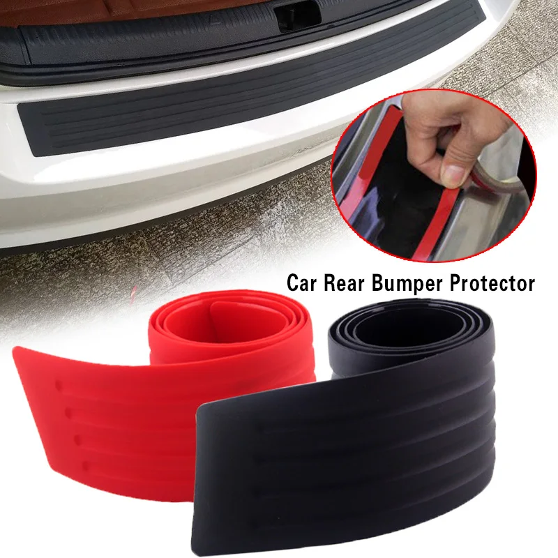 

90CM/104CM Car Trunk Door Sill Guard SUV Cargo Liner Body Rear Bumper Protector Trim Cover Protective Rubber Sticker Mat Strip