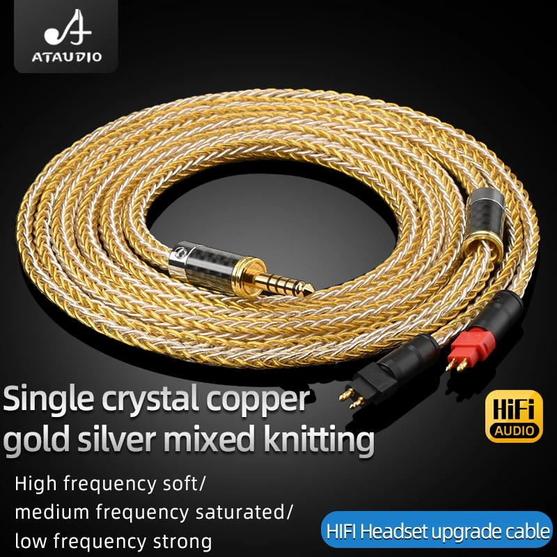 

ATAUDIO HiFi кабель для наушников высокой чистоты 7N OCC Core с позолоченным штекером, кабель для наушников HD650 HD580 HD600S HD600 HD25