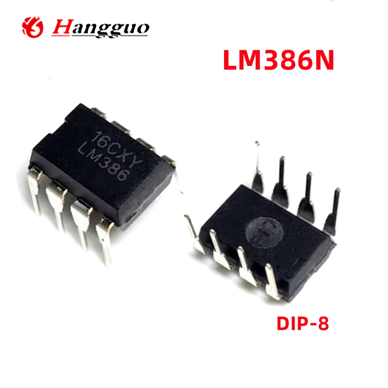 Movilideas LM386N LM386 - Amplificatore Di Potenza Audio A Bassa Tensione, 10 Pezzi, 300 KHz, 8 Pin, PDIP Mono, DIP-8