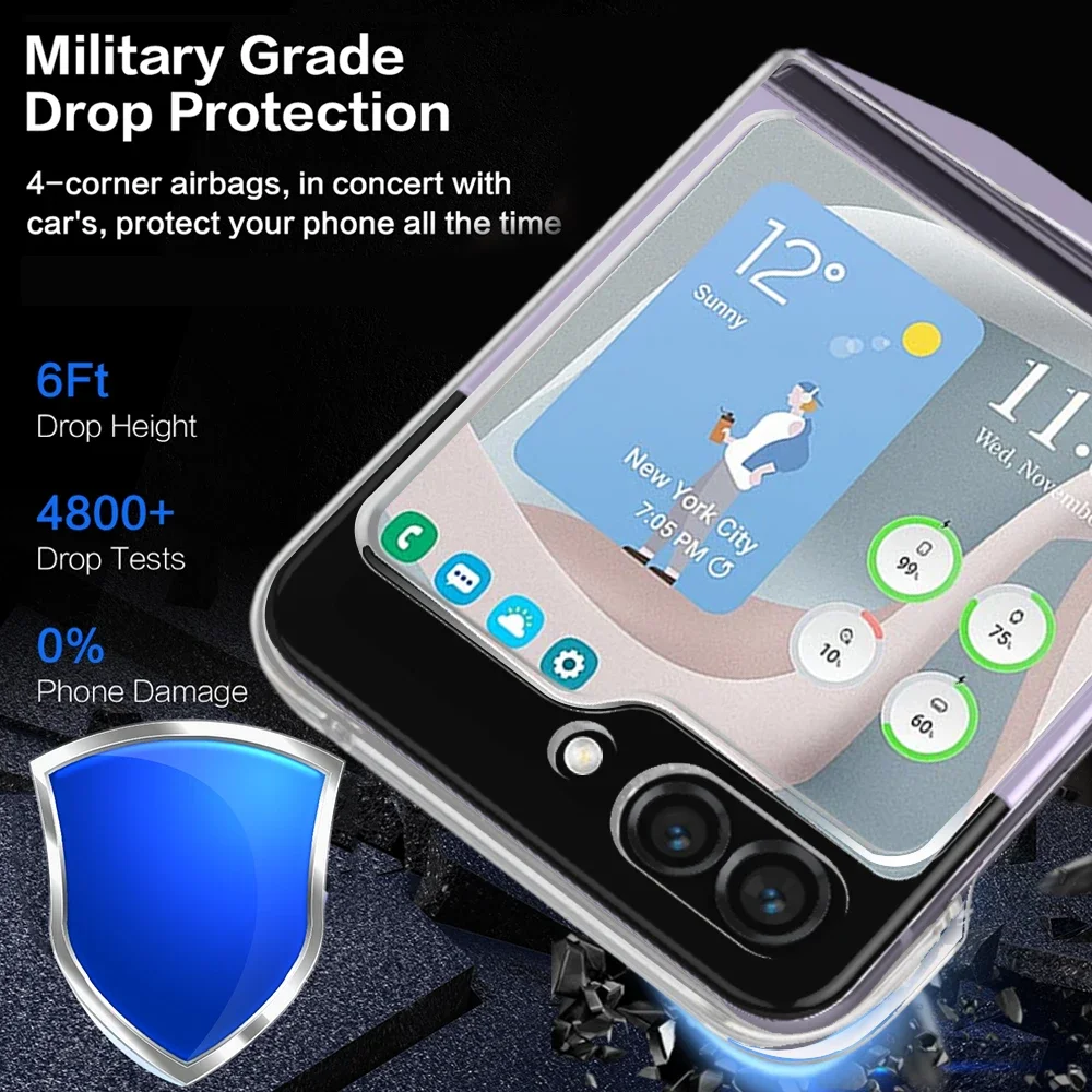 Transparent Hard PC Bumper Back Case Cover - Protective Accessory for Samsung Galaxy Z Flip Series