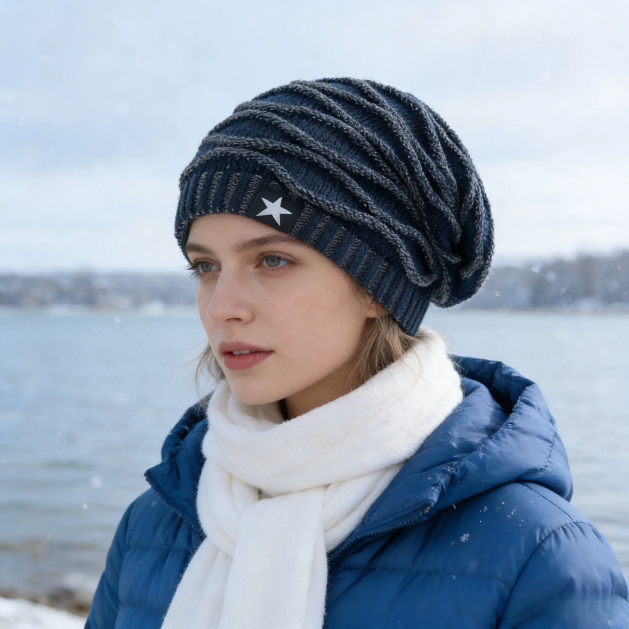 Hot Sale Unisex Slouchy Winter Hats Street Warm Beanie Hat For Men&Women Outdoor Fashion Winter Cap