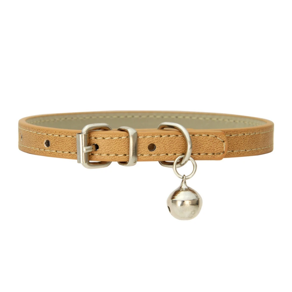 Pu Leather Japanese Bell Cat Collar High Quality Soft Leather Pet Traction Skin Friendly Puppy Collars Outdoor Kitten Supplies 5