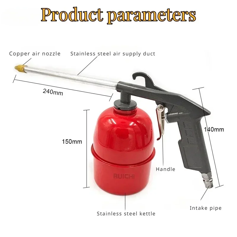 Description Picture 3 of item1Pcs Zinc Alloy Sprayers Watering Tools Cleaning Gun with Red Pot Kettle Water Vapor Dual-purpose Boosted Cleaning Water Gun