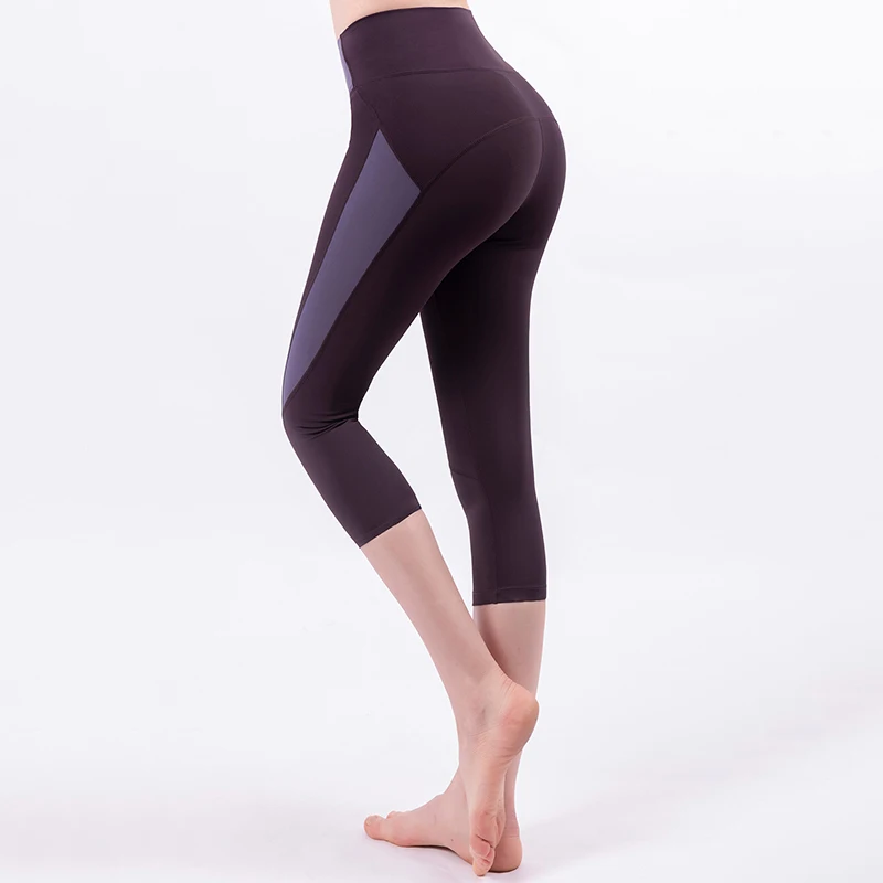 Quick Dry Elastic Push Up Capris Tights Women Sport Fitness Yoga Running Pants 3/4 Workout Gym Leggings Trousers Print