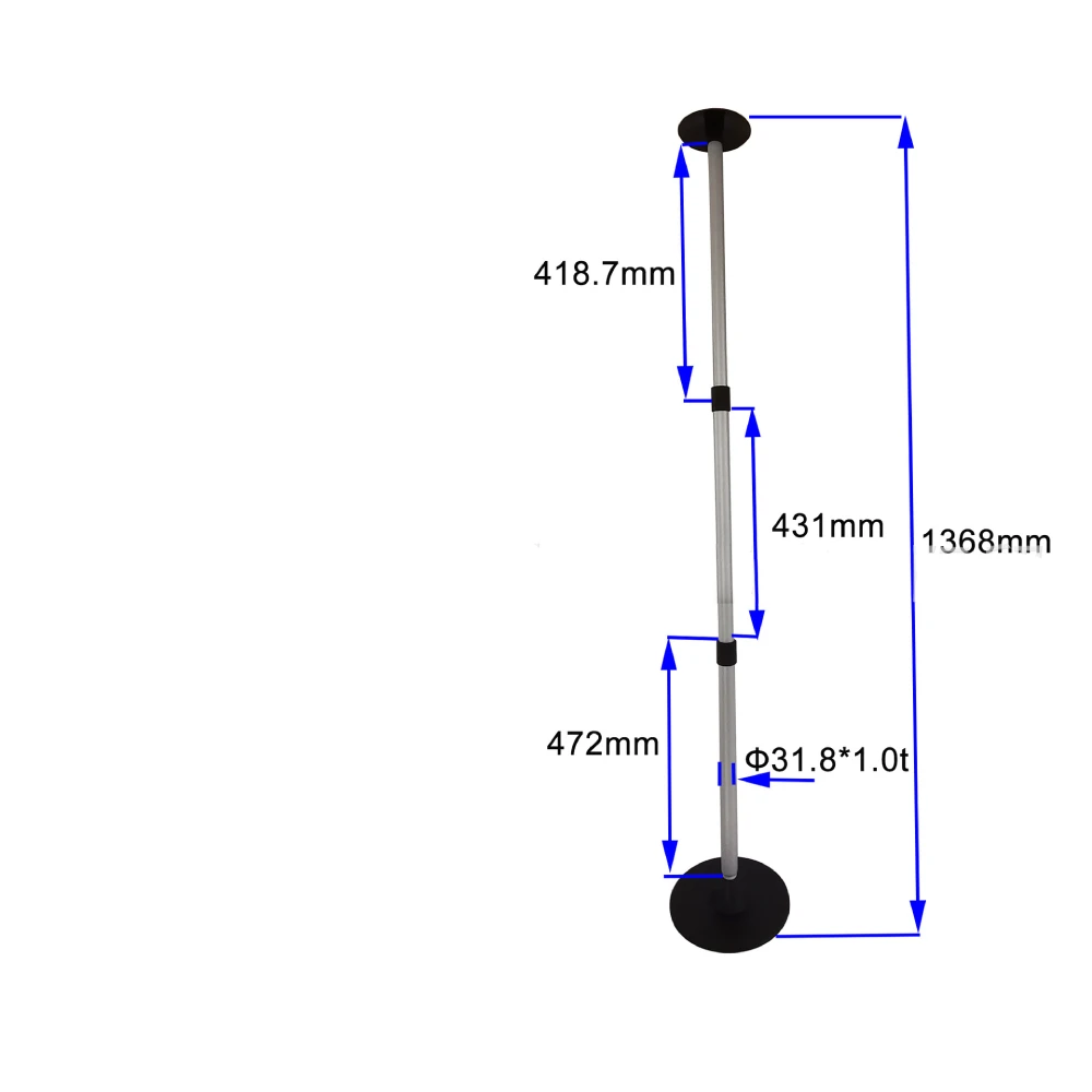 Marine 3 in 1 Aluminum Boat Cover Support Pole Height Adjustable 22" to 54" Inflatable Boat Kayak Canoe Sailboat Accessories