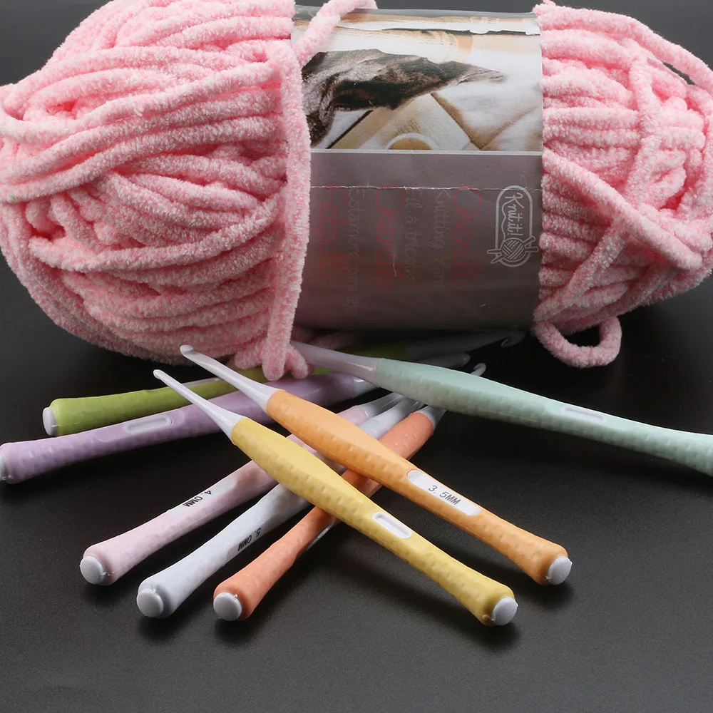Inline Crochet Hooks Ergonomic Crochet Hook Set 2.5mm to 6mm Crocheting Plastic Hook Needles for Yarn Craft