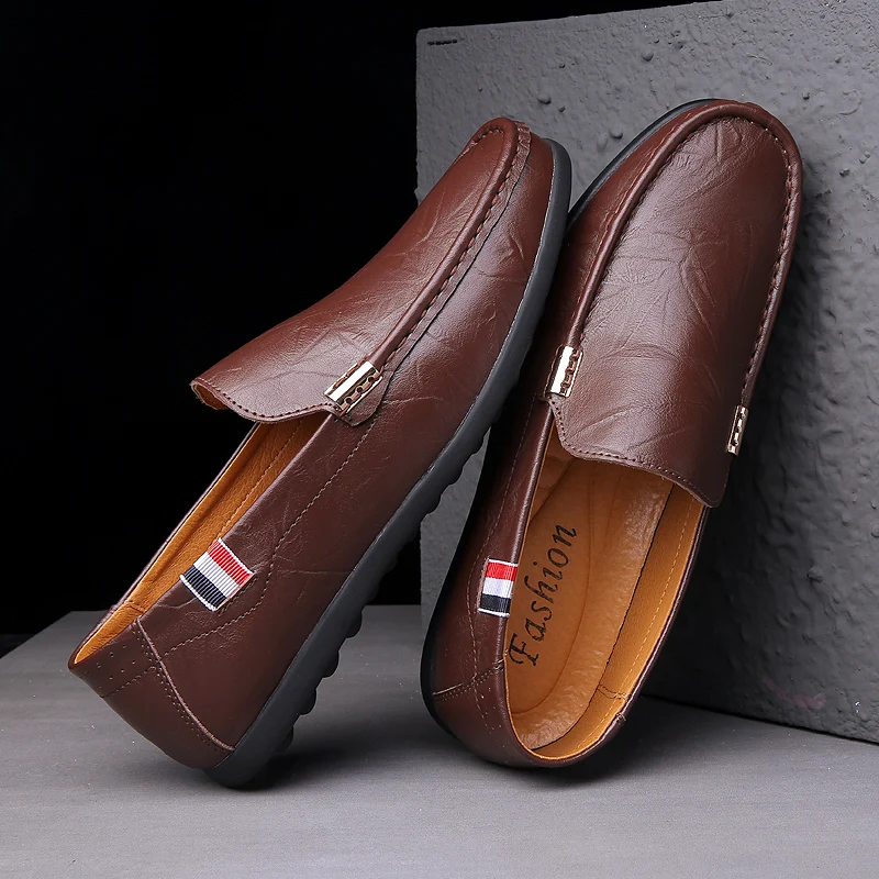 2023 New Spring and Autumn Men's Casual Shoes Fashion Business Casual Shoes Anti Slip Driving One Step Outdoor Walking Shoes