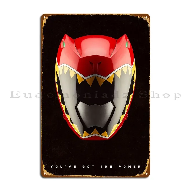 Dino Charge Red Ranger Metal Sign Party Retro Garage Designer Club Tin Sign Poster