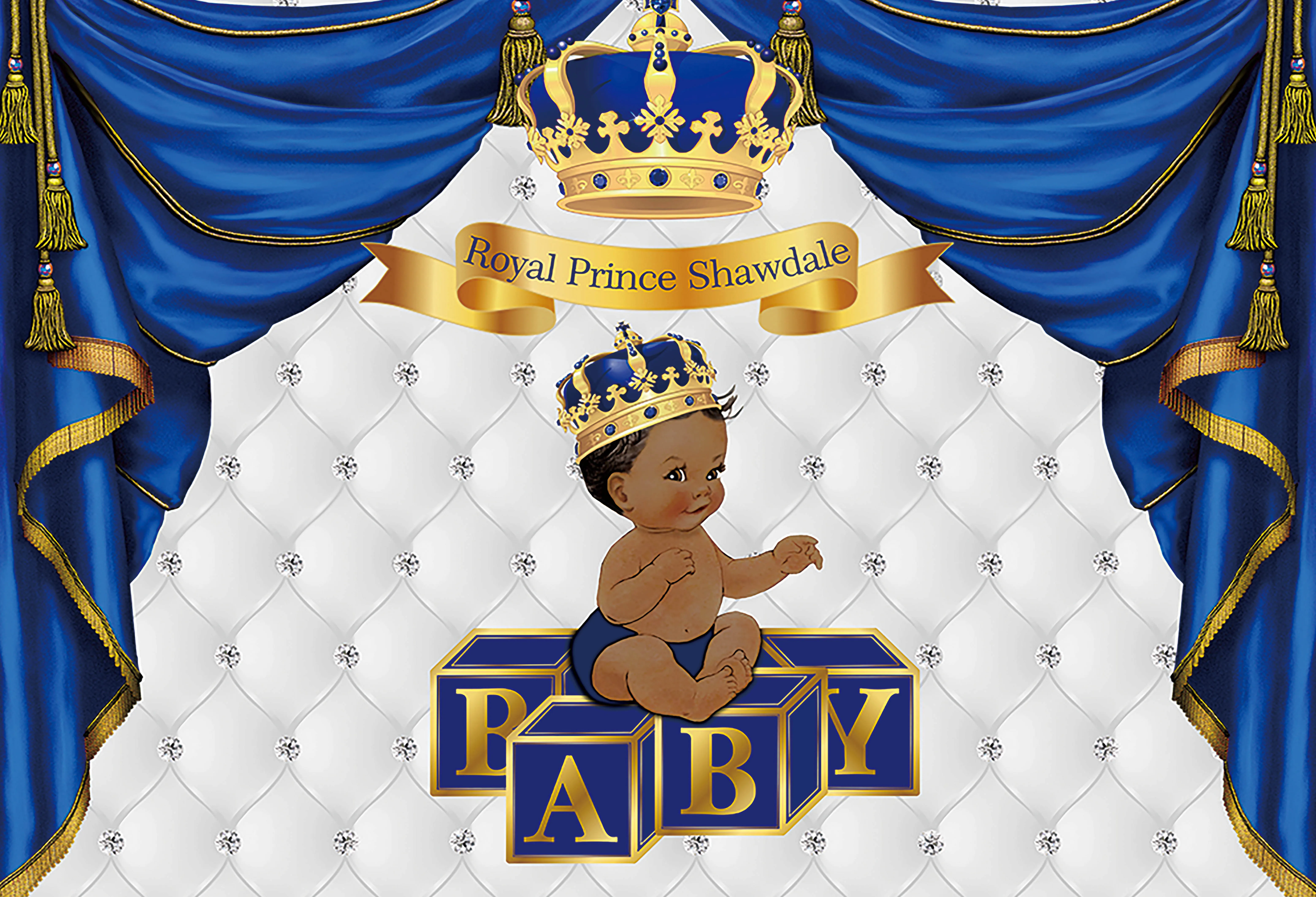 Mehofond Royal Little Prince Background for Baby Shower Crown