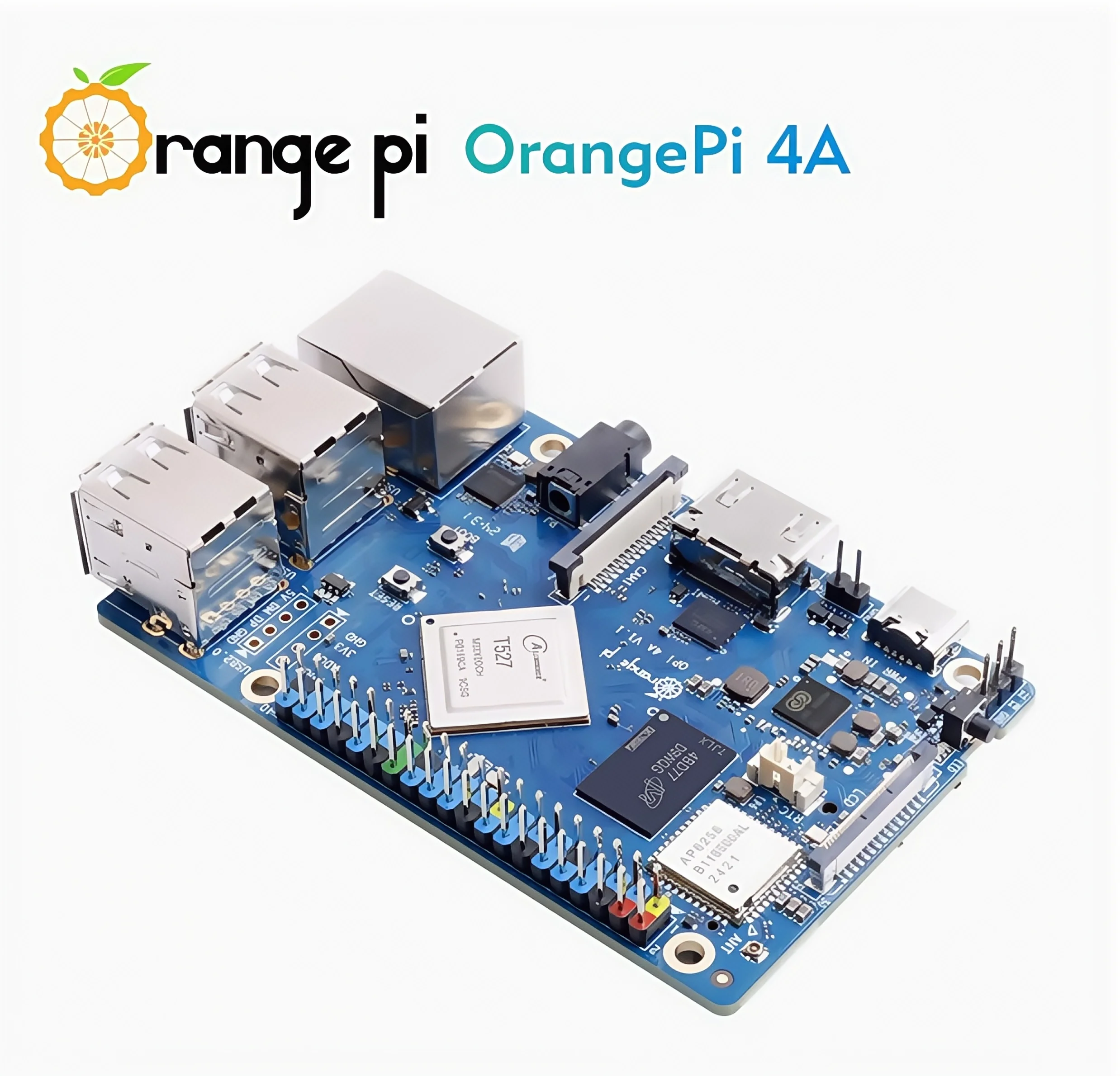 AvaCoreOrange Pi 4A 2GB/4GB Allwinner T527 칩 2G 및 4G 실행 메모리 옵션