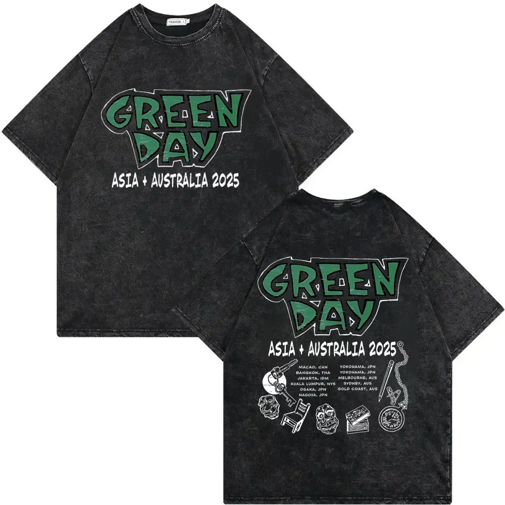 Rock Band Green Day Tour 2025 Merch T Shirt Fashion Rock