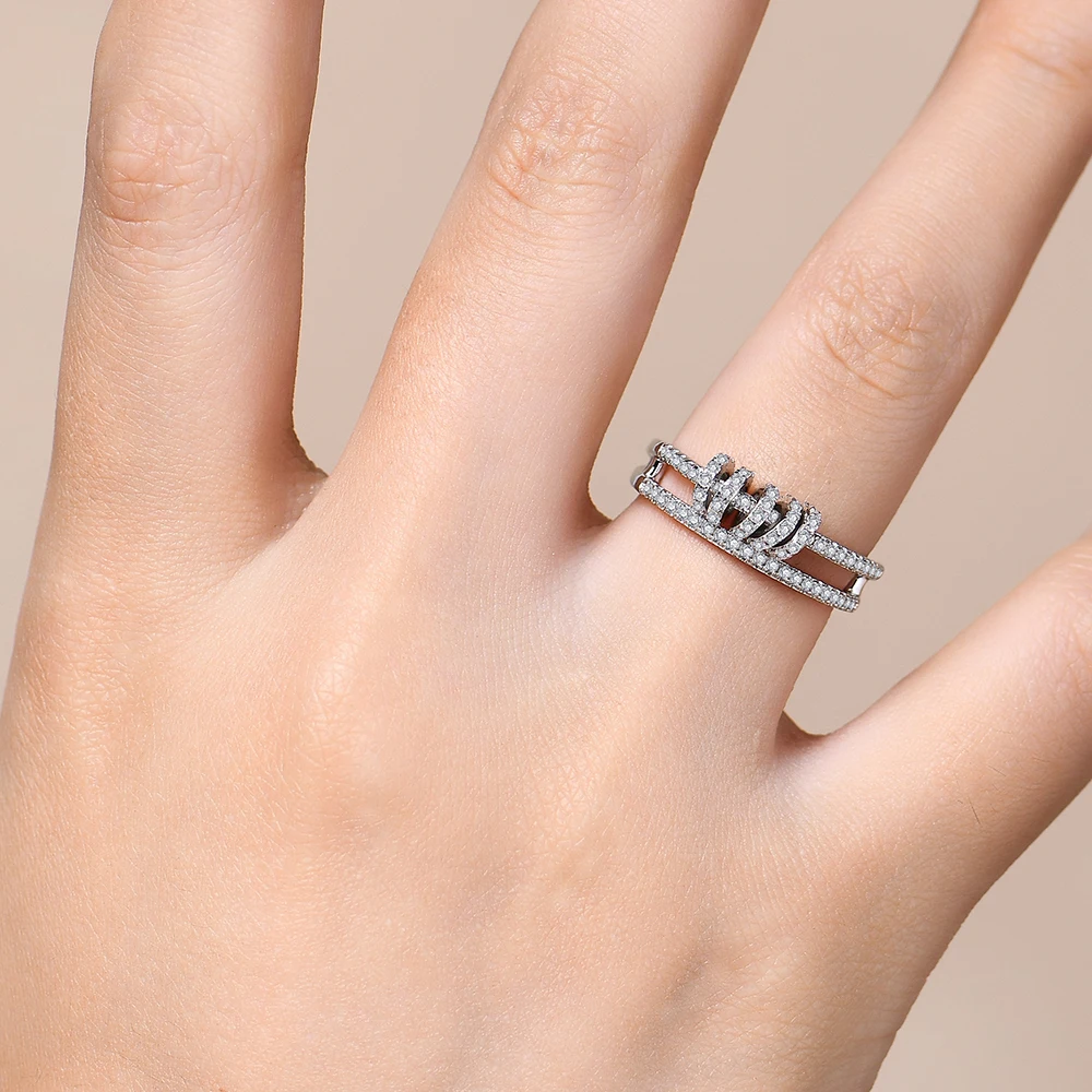 خاتم مويسانيتي كامل مخصص ساحر مختبر رائع الماس 925...