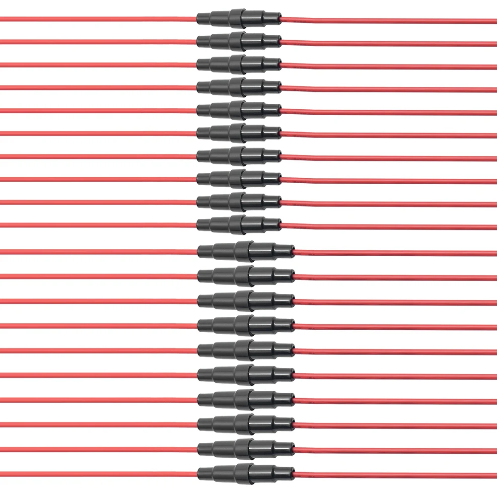 10pcs Wire Line Holder 22AWG Screw Types Fuse Holder 5x20mm/6x30mm Fuse Preventing Short Circuits Auto Parts