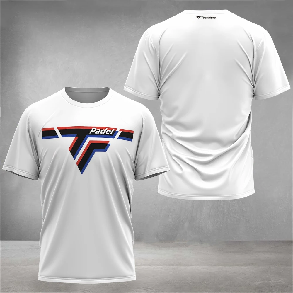 

New Tecnifibre Badminton Sportswear Golf Suit Men's Fitness Short Sleeved Round Neck Top Breathable and Comfortable Tennis Shirt