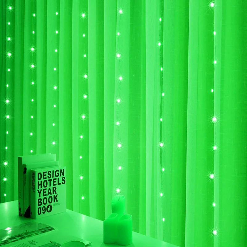 thumbnail image 1 of 3M LED Curtain Garland on the Window USB String Lights Fairy Festoon Remote Control New Year Christmas Decorations for Home Room, 1 of 5
