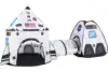 Joyfy Rocket Ship Play Tents Set Pop up Play house with Tunnel 3-Piece Play Tent for Kids Pretend Play Birthday Gift