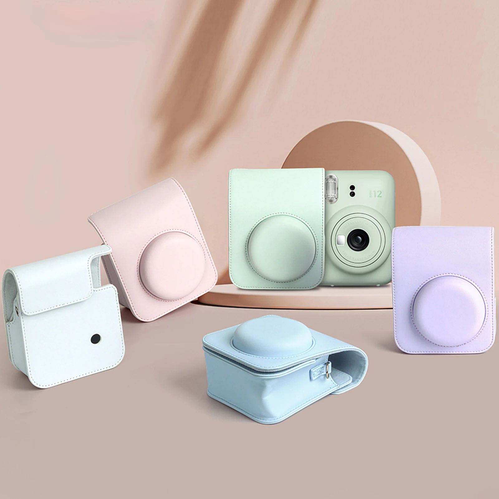 para Nova Fujifilm Instax Mini 12 Câmera de Filme Instantâneo Bolsa de Couro do Plutônio Capa Case Escudo com Alça de Ombro Bolsa da Câmera 2023 - Image 4