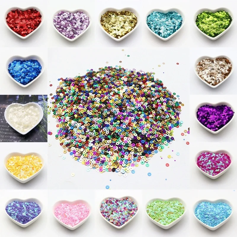 Sequins for crafts 10g solid color flat round Pvc clothing shoes accessories DIY hand-embroidered 3mm 4mm 5mm 6mm
