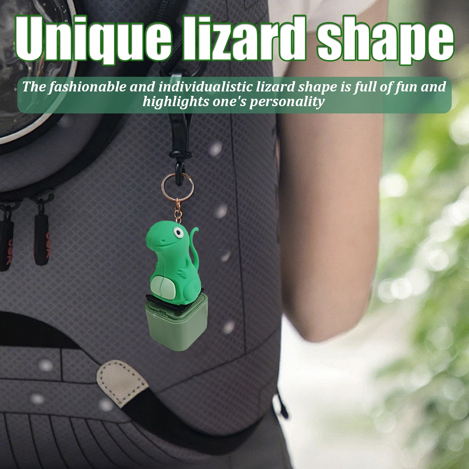 충전식 도마뱀 열쇠고리 소리 버튼/소리와 빛이 나는 귀여운 도마뱀 열쇠고리 펜던트 (성인용, 사무실 책상용, 장난 선물)