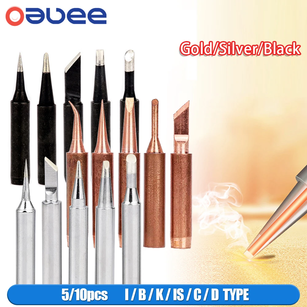 5/10pcs 900mt Soldering Iron Copper Solder Tips 936 907 Tools Welding