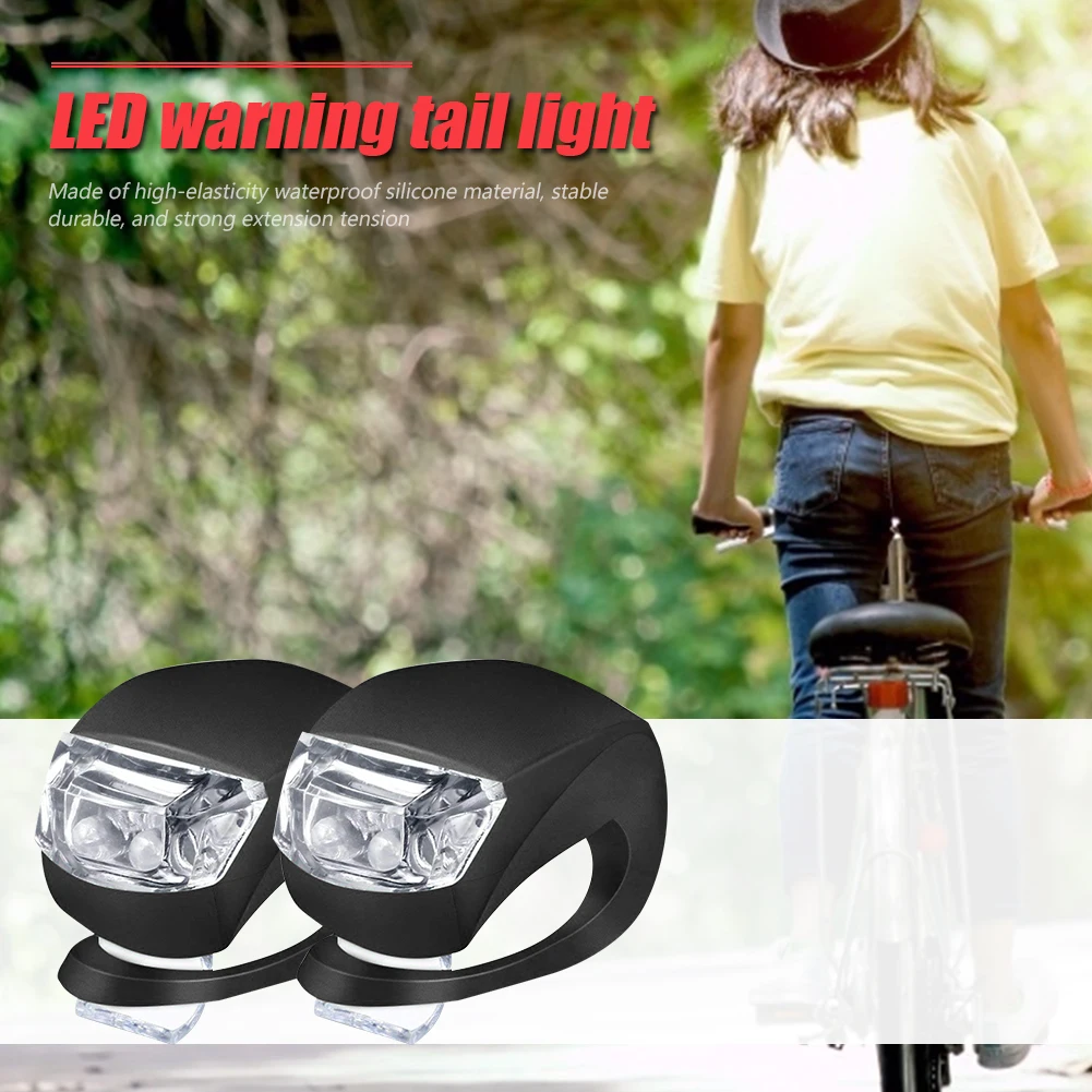 10-20PCS LED Silicone Bicycle Front Rear Light Set 3 Modes Waterproof MTB Mountain Road Bike Cycling Headlight Tail Warning Lamp