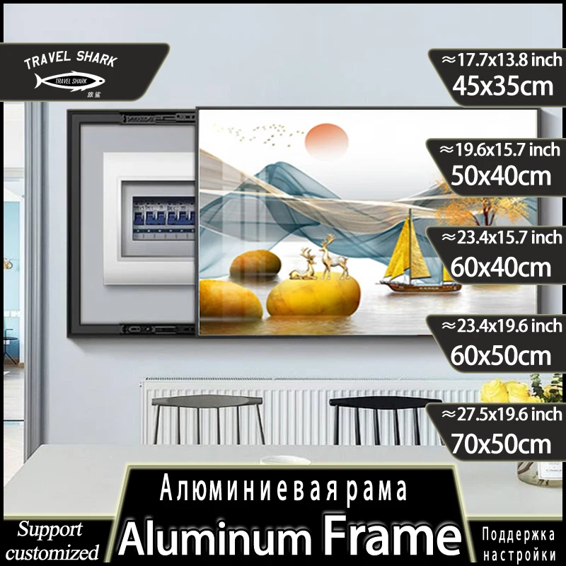 

Nordic Decorative Painting Of Electric Meter Box Covers Hanging Picture Wall Art Poster Living Room Decor Punch Free Frame