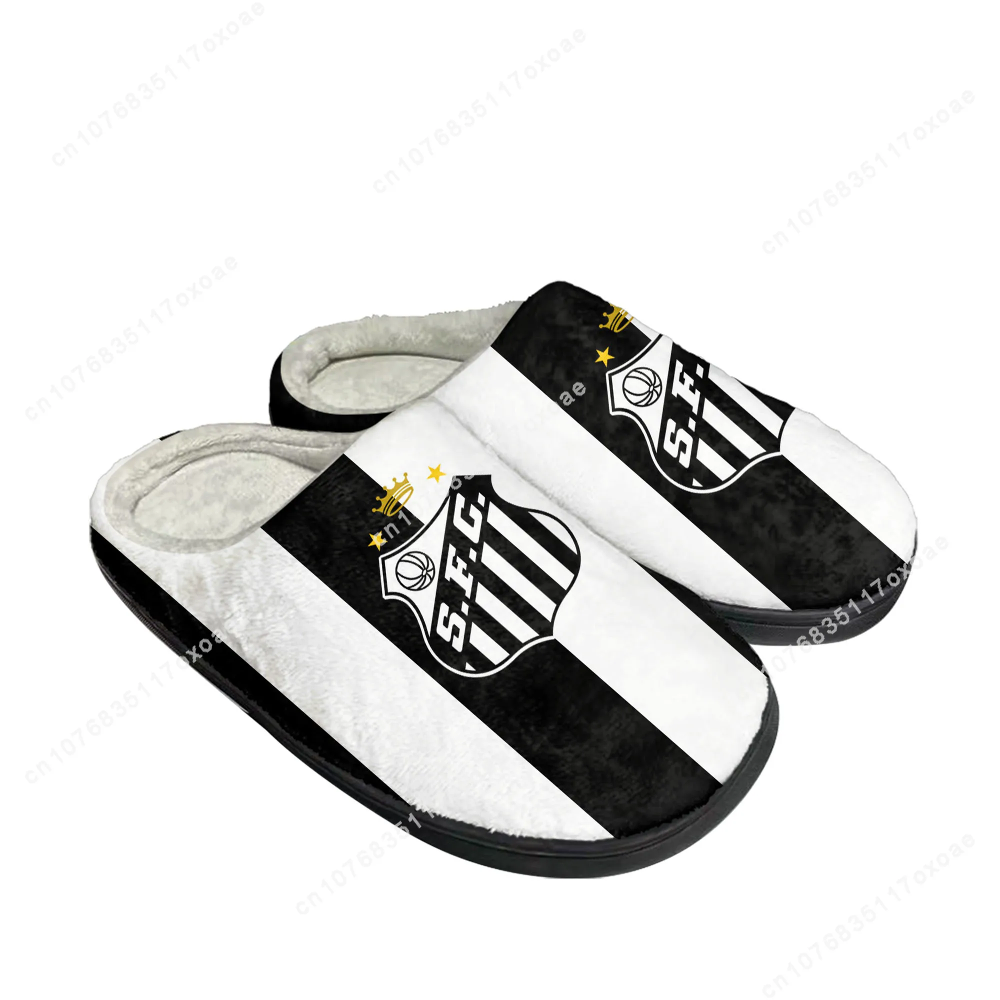 Santos brazil football Home Cotton Slippers Mens Womens Plush Bedroom Casual Keep Warm Shoes Thermal Indoor Slipper Custom Shoe