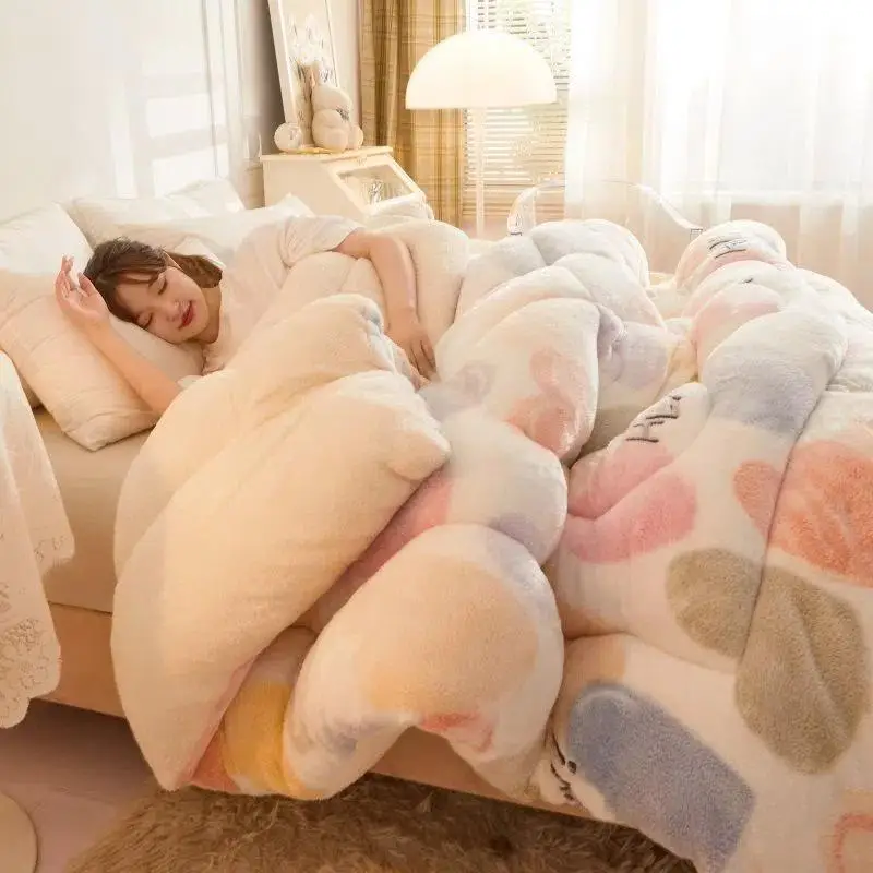 Lamb Wool Bed Comforter Wool Cotton Blanket
