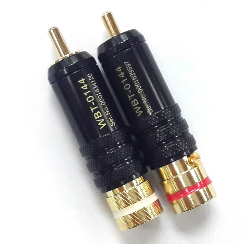 1 Pair RCA Connector Connectors Male Signal Line Plug WBT 0144 RCA Plug Lotus Head Copper RCA Plug Connectors Approx.53mm