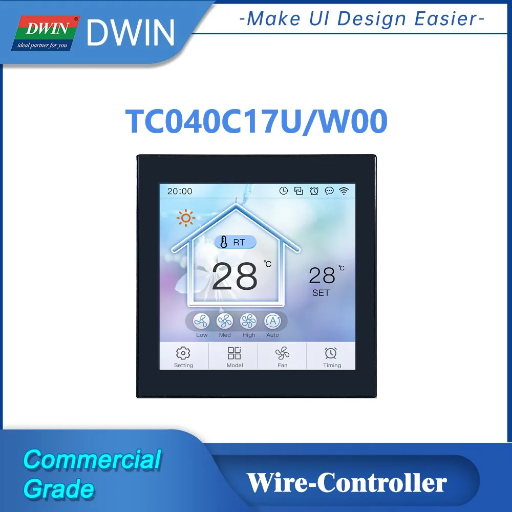 DWIN 4 Inch 480*480 Tuya Wifi Ultra-thin Thermostat Smart Touch Screen Control Panel LCD Display