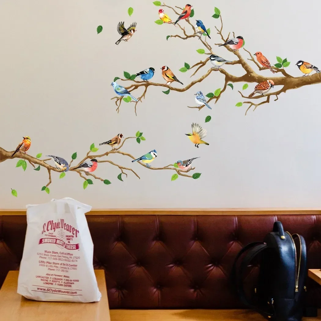 Accessories Branch Birds Wall Stickers Bedroom Living Room Office Background Wall Sofa Decorative Stickers Living Fashion