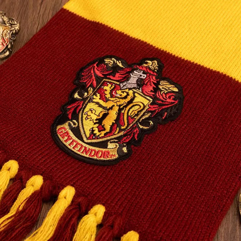 Anime Harries Gryffindor Student Campus CosPlay Scarfs Potters Hufflepuff College Badge Handsome Acrylic Halloween Assembly Gift Scarf accessories