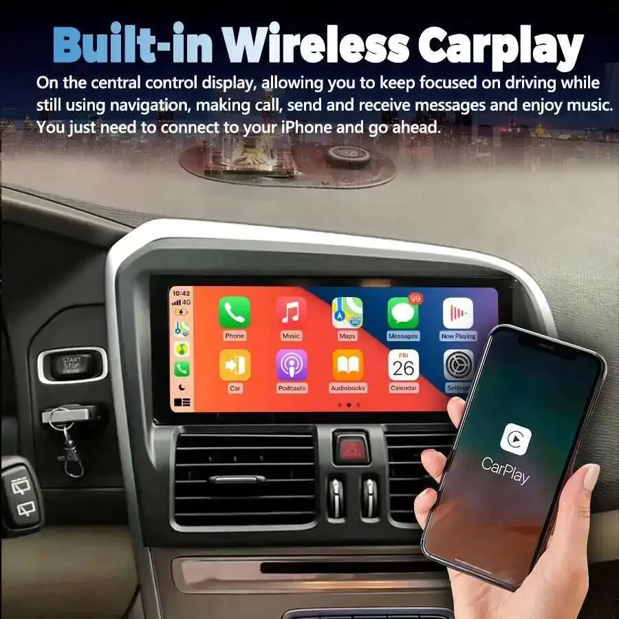 Per Volvo XC60 2009-2017 Stereo Navigazione 4G WiFi GPS Autoradio Lettore Multimediale Video Carplay Unità Principale 8.8 Pollici Android Auto - Image 5