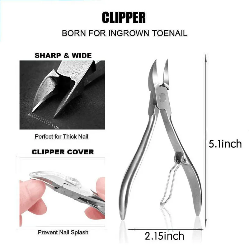 12Pcs/set Professional Pedicure Tools Ingrown Toenail Tools Kit Nail Care Ingrown Toenail Removal Correction Clippers Foot Care BEST SELLERS