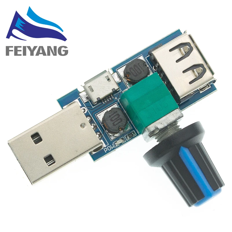 Mini USB Lüfterregler Windgeschwindigkeitsregler Luftvolumenregler Kühlung Stummschaltung Multifunktions-Lüftergeschwindigkeitsschaltermodul DC 5V – Detail 1