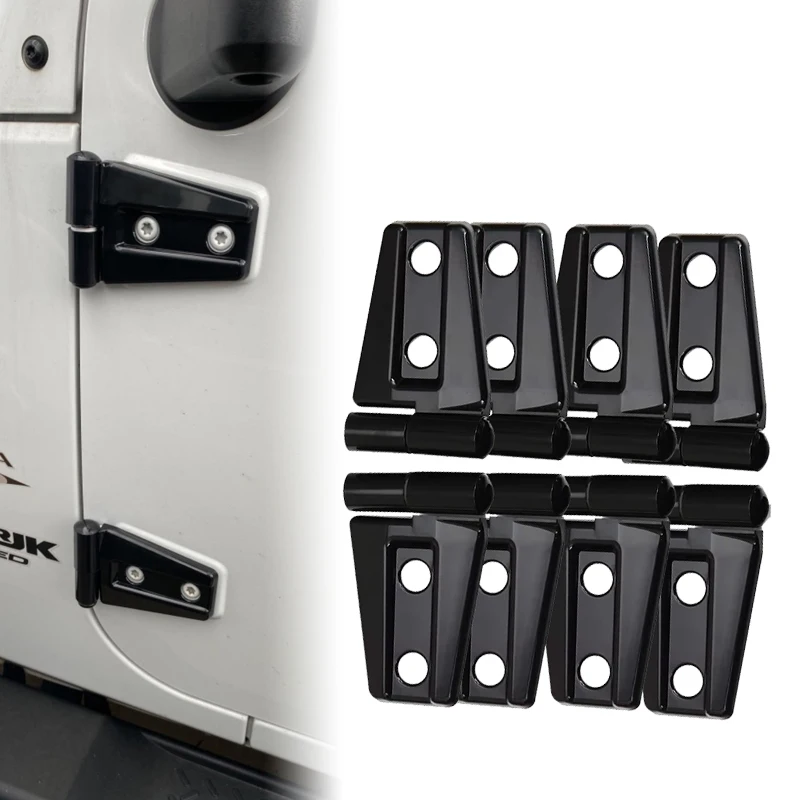 12-Piece Black Door Hinge Cover Protector Trim For 2007-2018 Jeep Wrangler JK 2-Door