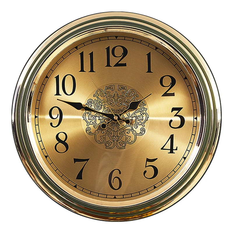 Large Copper Metal Gold Silent Wall Clock C  