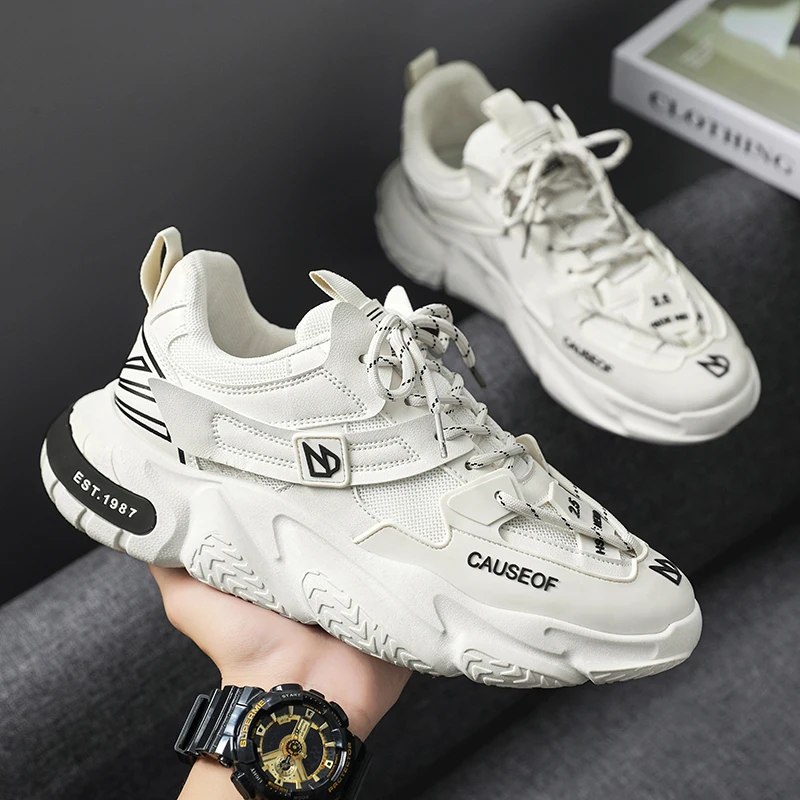 Platform Men Shoes Fashion Clunky Sneakers Men Casual Shoes Breathable Sports Dad Shoes Male Fitness Footwear