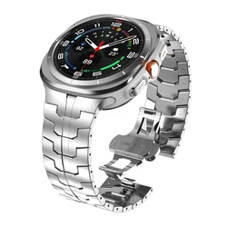 Premium Stainless Steel Armor Metal Band - Elegant Bracelet Strap - Galaxy watch 8 44mm (Silver)